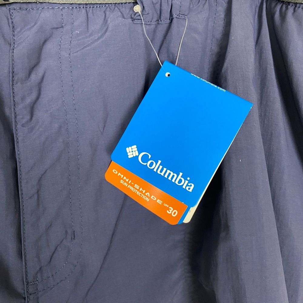 Columbia Cargo Shorts Womens 2X Blue Sandy River Omni-Shade UPF 30 Belted Nylon - Picture 2 of 7